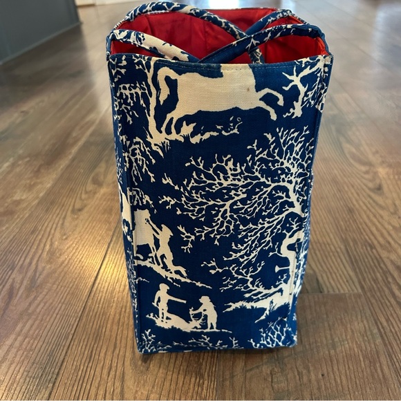 Vintage Margaret Smith Tote Bag Blue and White - Picture 4 of 16